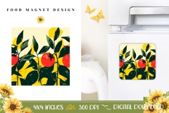 Cartoon Tomato Magnet, Vegetables Magnet Template Product Image 1