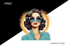 Retro Comic Style Pop Art Girls Clipart Png Product Image 1