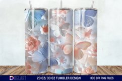 3d Pastel Butterflies &amp; Flowers Tumbler Wrap Product Image 1