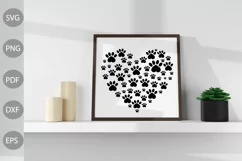 Dog Paw Heart SVG Cut Files - Dog Mom SVG Design Product Image 2
