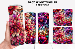 Flower Skinny Tumbler 20oz Wrap Design, Flowers Tumble PNG Product Image 1