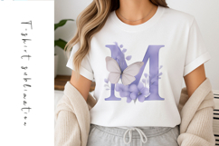 Alphabet, Letters, Monogram, purple flowers Product Image 1