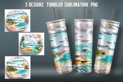 3D Tumbler Wrap | 3D Sublimation PNG I 3D Summer Product Image 1