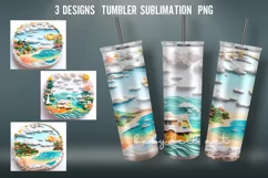 3D Tumbler Wrap | 3D Sublimation PNG I 3D Summer Product Image 1