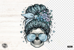 Messy Bun Skull Mom PNG Product Image 1