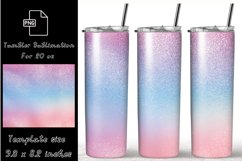 Christmas Glitter Tumbler Wrap, 20oz Skinny Sublimation Product Image 1