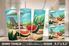 Summer 20 oz Skinny Tumbler Sublimation Designs Product Image 8