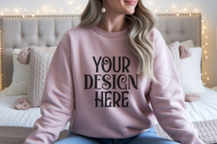 Christmas Gildan 18000 Light Pink Sweatshirt Mockups Product Image 1