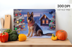 Winter Dog Christmas Wonderland Cutting Board PNG Sublimatio Product Image 1