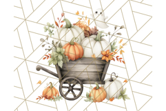 Watercolor Halloween Cottage Clipart, Ghosts &amp; Pumpkins Png Product Image 5