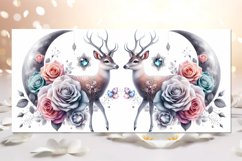 Moon, flowers &amp; Deers | Sublimation Mug design bundle, PNG Product Image 17