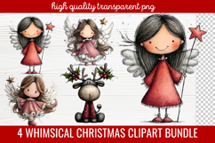 4 Whimsical Christmas Clipart | Cute Festive Holiday PNG Product Image 1