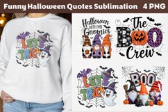 Funny Halloween Quotes Sublimation, Watercolor Clipart Product Image 1