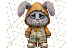 Halloween Bunny Clipart, Cute Bunnies in Costumes PNG Product Image 5