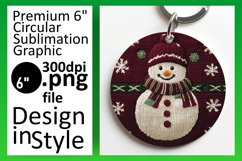 Charming Circle Design for Keychains , Snowman Product Image 1