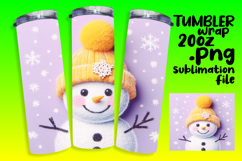 BEAUTIFUL 20oz Sublimation Tumbler Template , Snowman Product Image 1