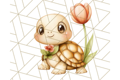 Cute Animals with Tulips PNG, Spring Flower Clipart Download Product Image 5