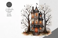 Halloween clipart, Haunted house clipart, Fall clipart Product Image 1