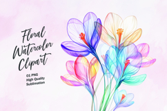 Watercolor floral clipart sublimation Product Image 1