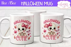 Halloween cutie mug wrap sublimation PNG, Pink Halloween mug Product Image 2