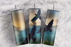 Mountains Forest Birds Sky Nature Art 20 oz tumbler wrap Product Image 1