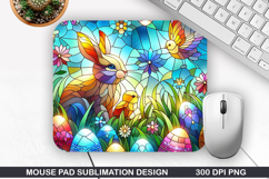 Bunny Mouse Pad Sublimation, Easter Mouse Pad PNG Product Image 1