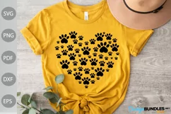 Dog Paw Heart SVG Cut Files - Dog Mom SVG Design Product Image 1
