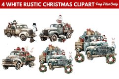 White Rustic Christmas Clipart PNG Product Image 1
