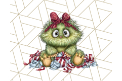 Christmas Monster Clipart, Funny Holiday Creature PNG Art Product Image 5