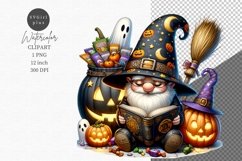 Halloween Gnome Sublimation, Gnome clipart, Halloween Product Image 1