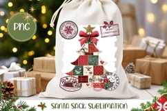 Patchwork Christmas Santa Sack, Cute Christmas Gift Bag Product Image 1