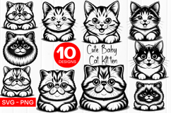 Cute Chubby Kitten Faces Illustration SVG PNG Product Image 1