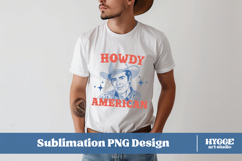 Howdy American Cowboy Patriotic 4th of July USA PNG DTF Product Image 2