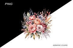 Watercolor Pastel Flowers Clipart, Wedding Flowers Clipart Product Image 1