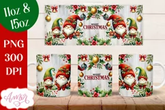 Merry Christmas mug wrap PNG Sublimation, 11oz and 15oz Product Image 3