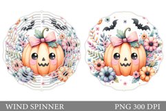 Cute Pumpkin Wind Spinner. Halloween Wind Spinner Design Product Image 1