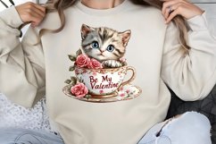 Valentines Day Kitty Cups Clipart PNG Product Image 1