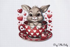 Valentines Day Bunny Cups Clipart PNG Product Image 1