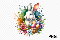 Easter Day Bunny Sublimation - Easter Day Clipart PNG Design Product Image 1