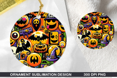 Halloween Stained Glass Ornament PNG, Digital Download File Product Image 1