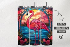Flamingo Stained Glass Square Coaster - 04 Variations Product Image 1
