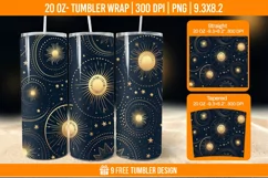 Day And Night Tumbler Wrap Designs, Sublimation Wrap Product Image 1