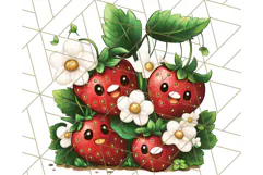 Strawberry Fruit PNG Clipart, Adorable Kawaii Characters Png Product Image 5