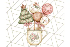 Christmas Sweet Shoppe Clipart PNG, Pastel Bakery Art Product Image 5