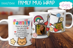Family Photo Mug template, Cat Mom mug wrap PNG sublimation Product Image 3