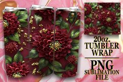 Glittery Summer Bloom Tumbler Wrap - 20oz Sublimation Product Image 1