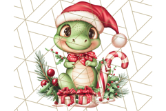 Christmas Dinosaur PNG Clipart, Cute Dino Holiday Art Png Product Image 5