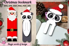 Christmas Bookmark SVG, LayeredS anta Claus ,Panda svg Product Image 1