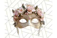 Vintage Garden Masquerade Floral Eye Mask PNG Clipart Product Image 5