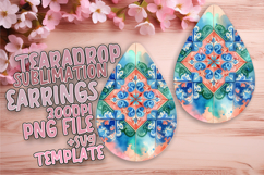 Lovely Teardrop Design for Earrings Projects , Watercolor Pa Product Image 1